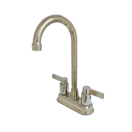 Kingston Brass KB8496NDL NuvoFusion 4" Centerset Bar Faucet, Polished Nickel KB8496NDL
